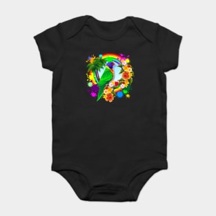 Rainbow Lorikeet Parrot Art Baby Bodysuit